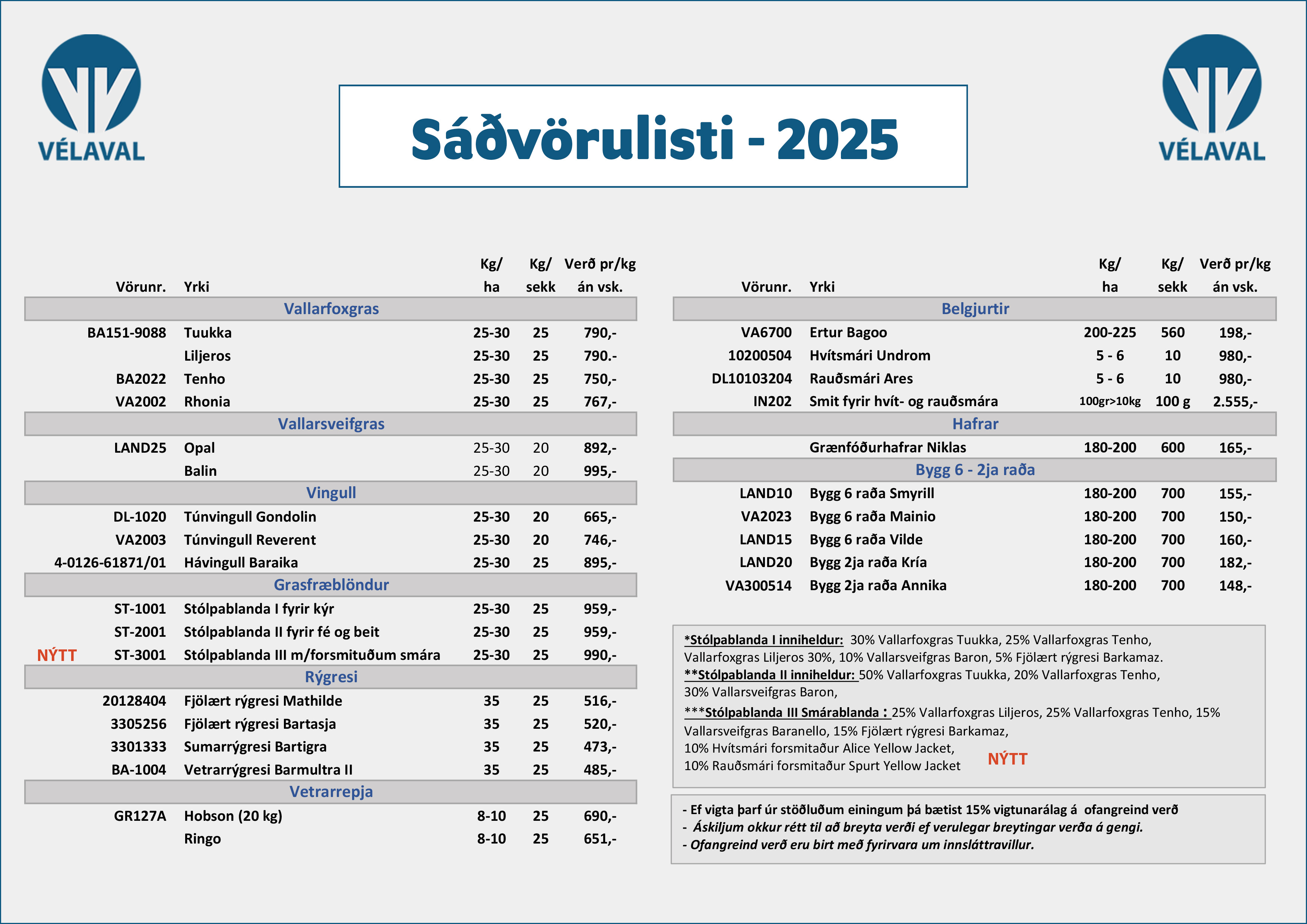 Sáðvörulisti