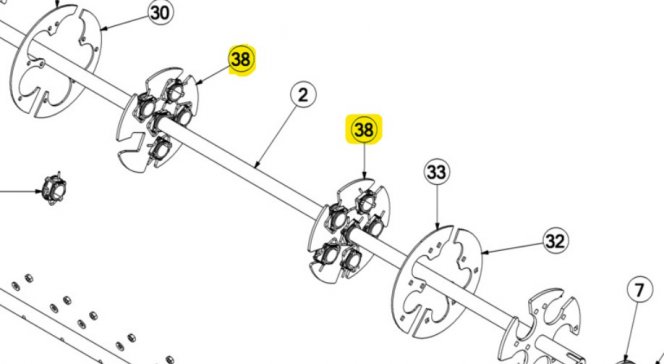 5 Tine Center Disk Repair Kit