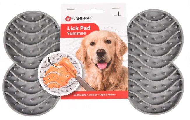 Lick Pad Yummee Silicone Bone Grey