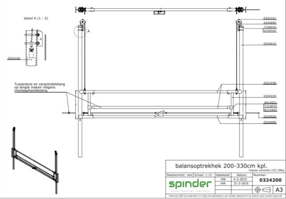 Sp. Uppdraganlegt Hlið 200-330cm