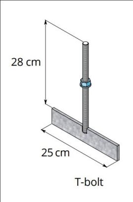 Spinder T-Bolti M16 28x25cm Með Ró