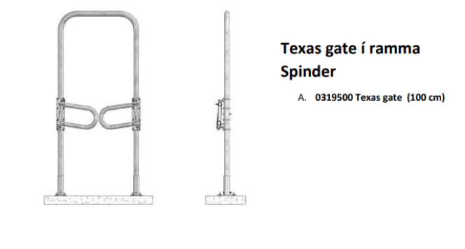Spinder Texas gate m/60mm Bogahliði