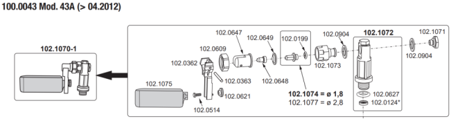 Flotholtsventill f. SU43A 102.1070