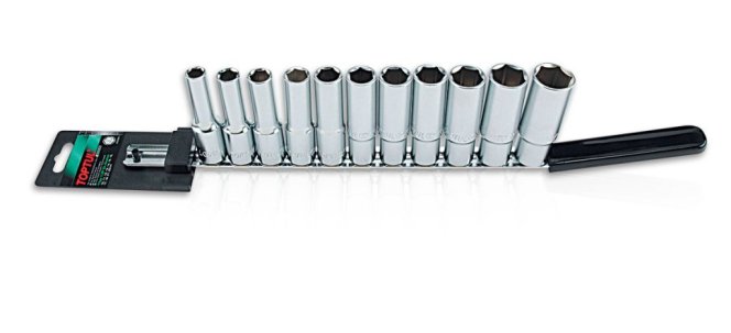 Toptul Toppar á sleða 1/2" djúpir 6pk