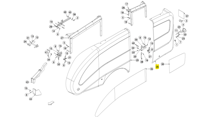 Fusion 3 Panel LH rear assy