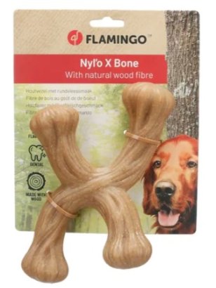 Toy Nylo Wood x-shape with beef flavour
