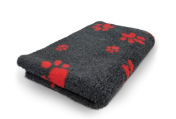 Vetbed B&S paws anth.red 100x75cm