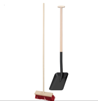 Skófla Svört Fiskars og kústur