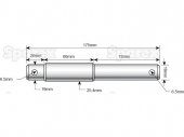 Yfirtengisbolti Cat 1/2, 19 x 25 x 170mm