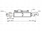 Vökvayfirtengi Cat 2/2 ø 63 585-776mm