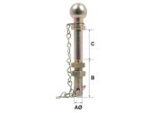 Ball Hitch pin, 3000kg (Long)