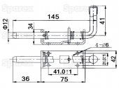 Hliðloka með gorm 13mm bolti 75x40mm